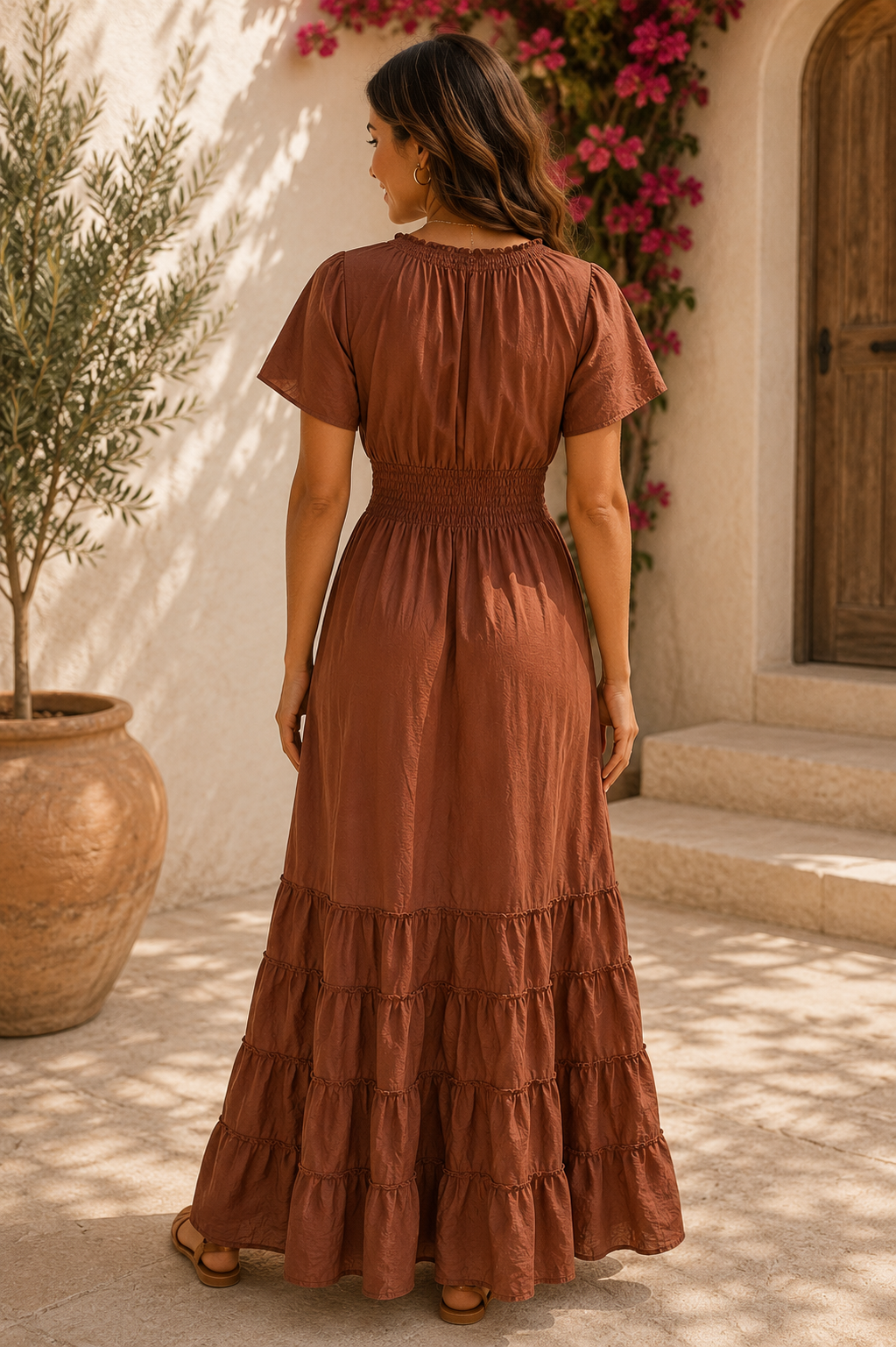 vestido jaina marrÓn chocolate