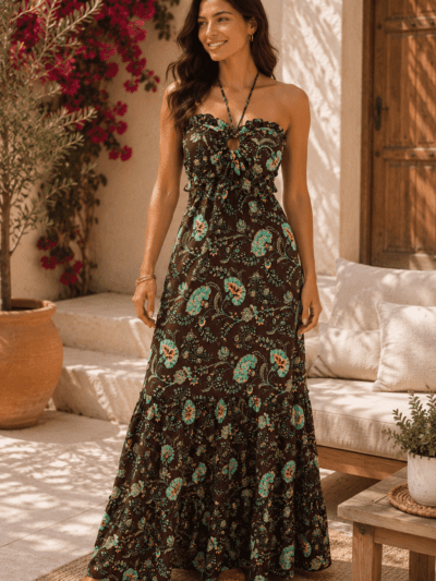 vestido isis marrÓn chocolate