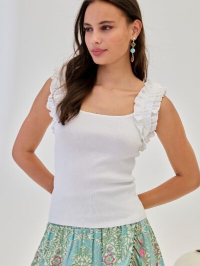 top punto con volante fruncido